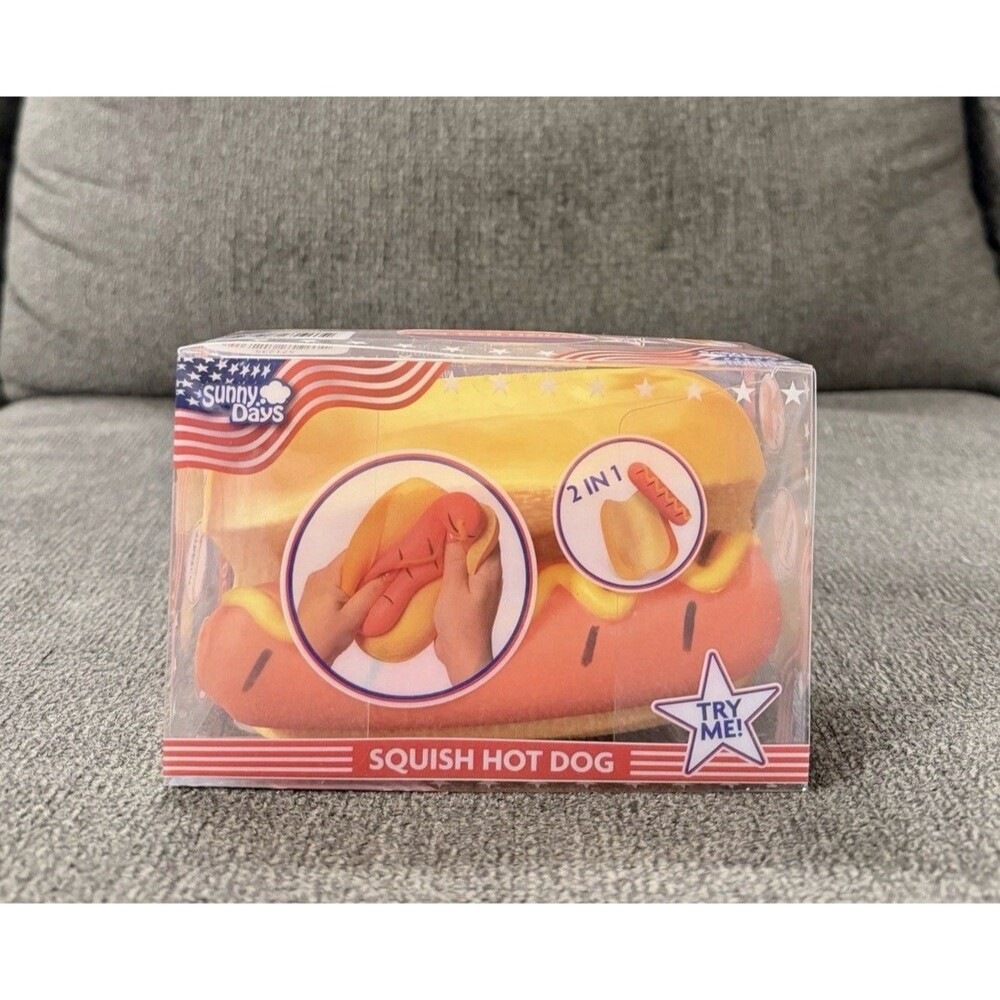 Toymendous Sunny Days Jumbo Hot Dog Squish Viral Summer Squishy Toy New 2026